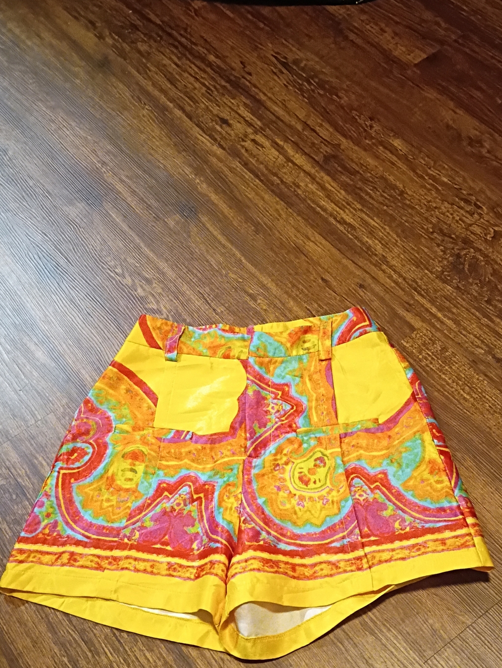 Lilly's Kloset Art to Wear‎ High Hippie Festival Colorful Shorts Size Small